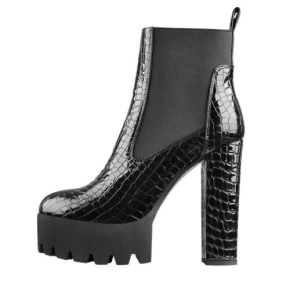 Onlymaker Women's Comfy Elastic Ankle Booties Platform Chunky High Heel … - Picture 6 of 6